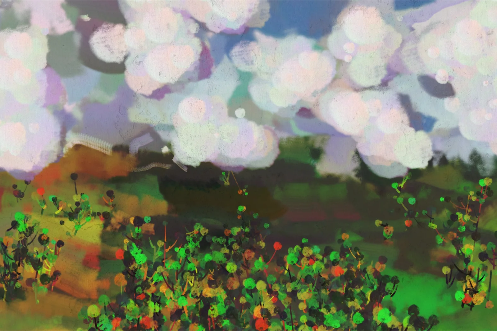 The first landscape with clouds, 31 October 2024