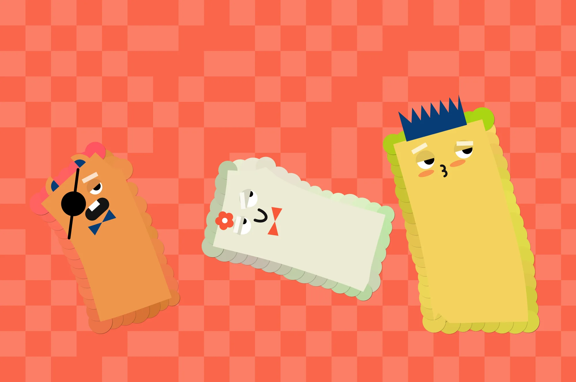 CryptoPochi, Three on coral squares