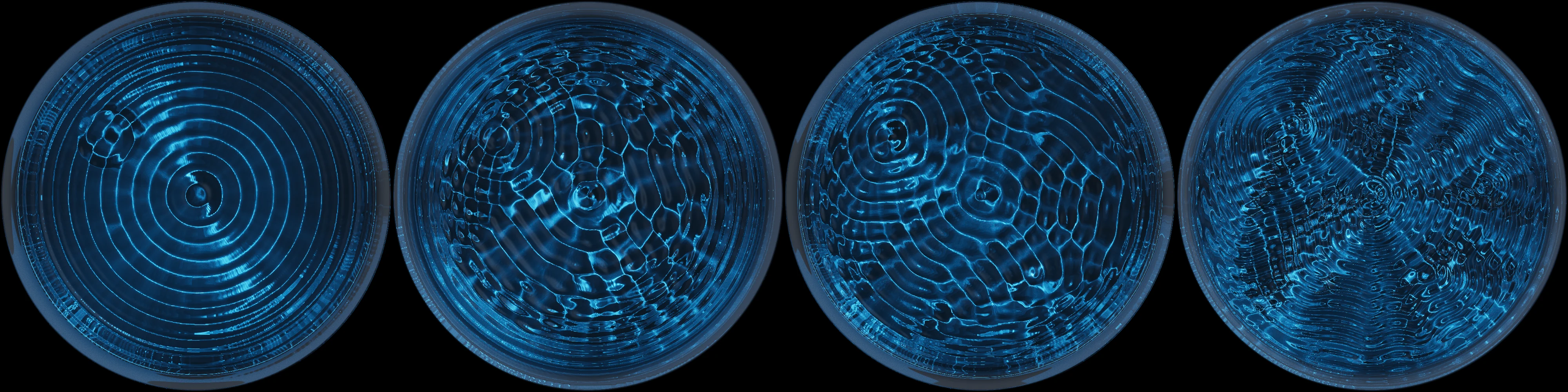 One water at four driving frequencies