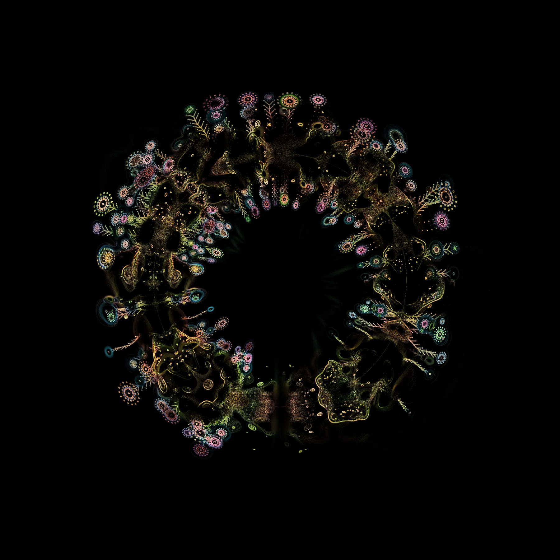 The Pier-2 floor picture: Spring, birth: points of light wake the sleeping data