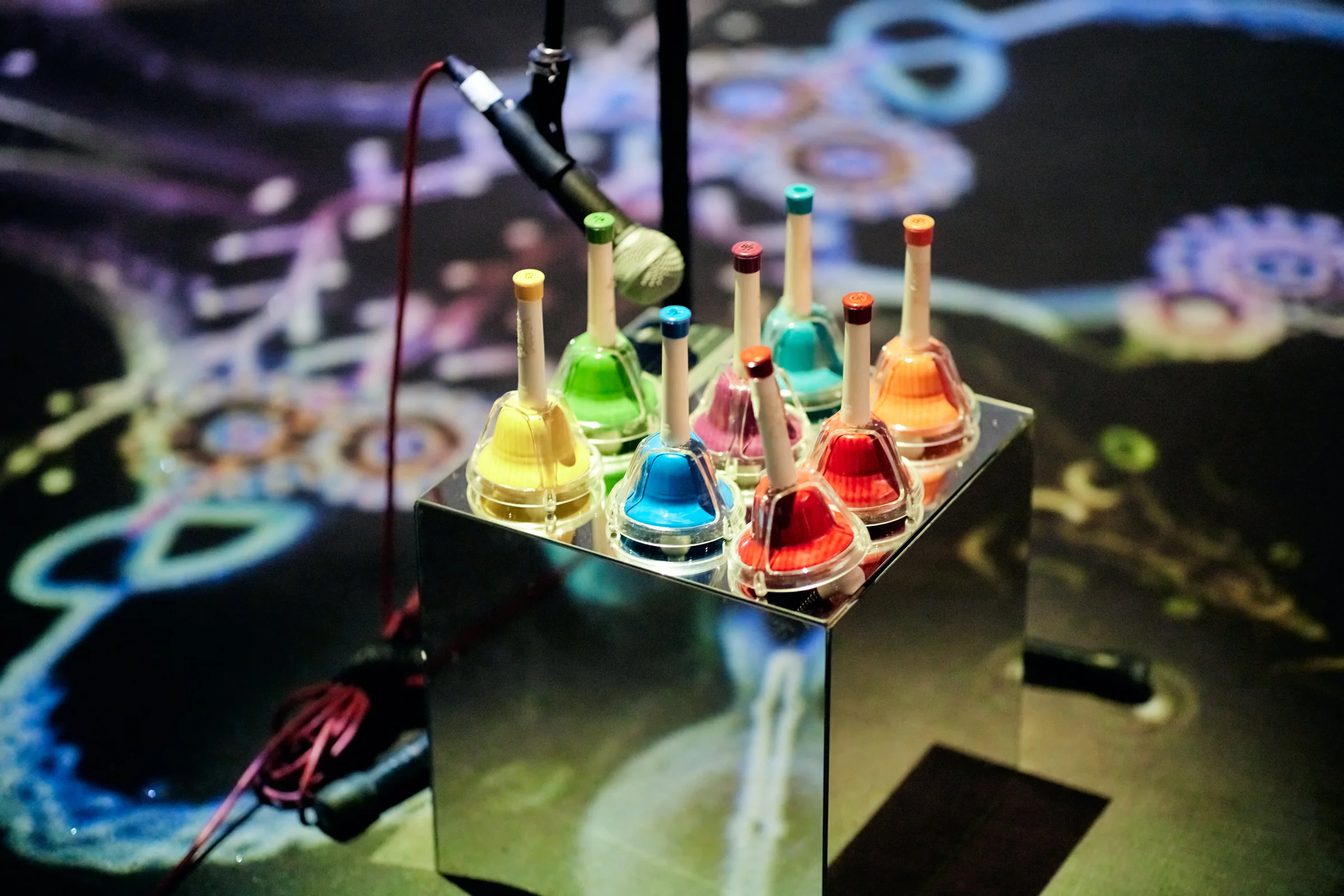 The Eternal Garden in a Bottle, Pier-2, One of the ten instruments: a tray of hand bells