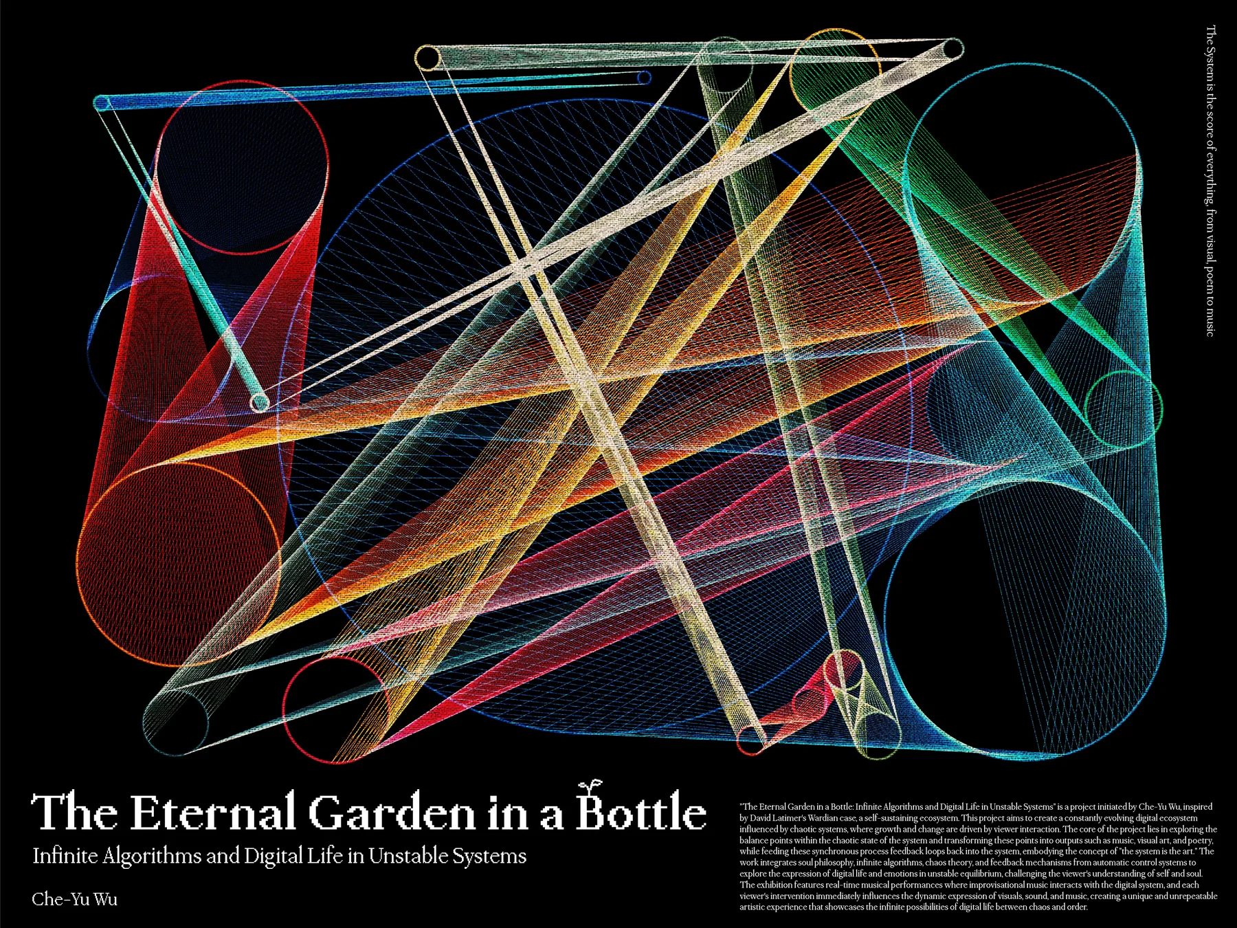 The 2024 key visual: a sphere woven from coloured strings, titled The Eternal Garden in a Bottle
