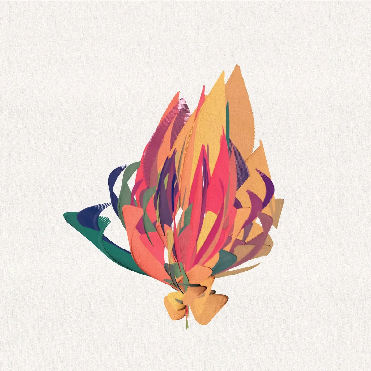 The daily sketch of 3 July 2022, a many-coloured flower on paper