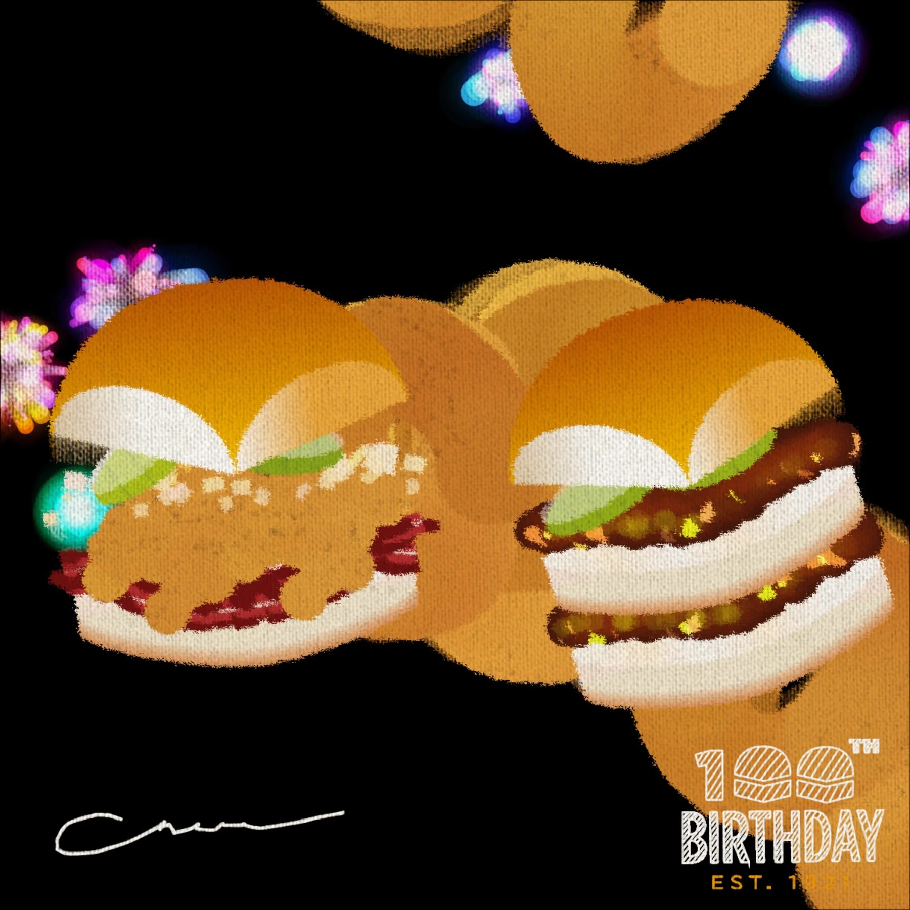 Sliderverse #160: The birthday background with the centenary logo and fireworks