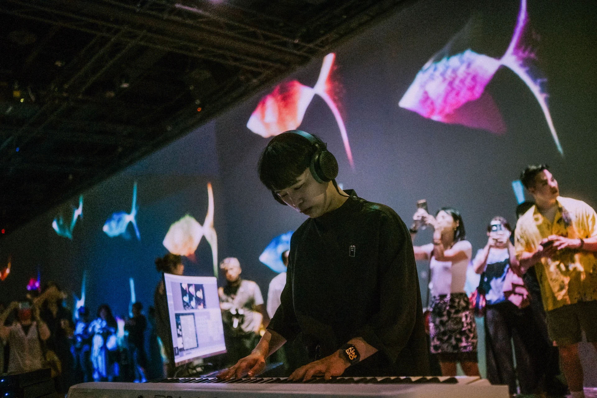Soul Fish on site: The Great Equation: Soul Fish behind the piano