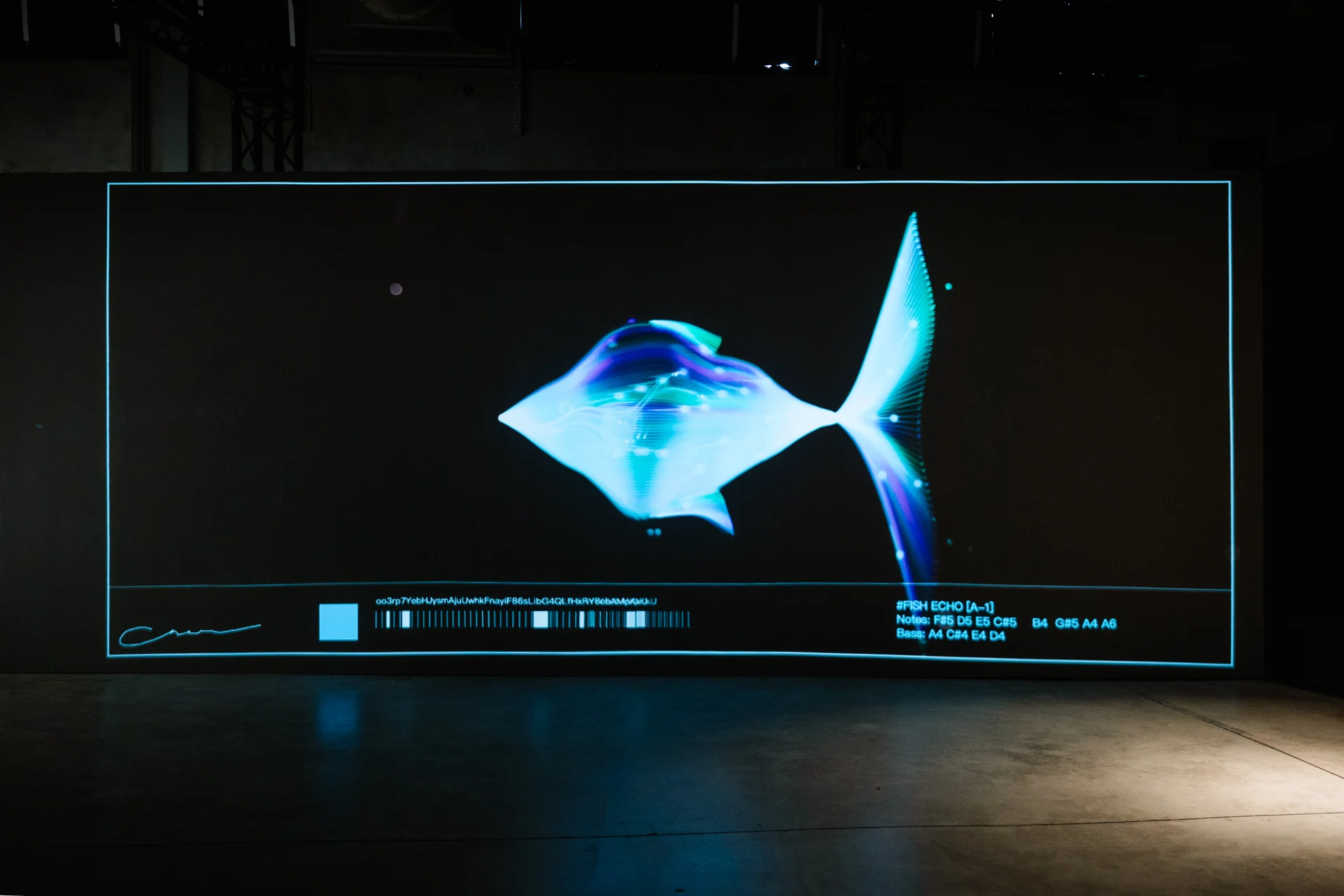 Soul Fish on site: DIGI-FI Yilan, 2023: a blue fish on the big screen
