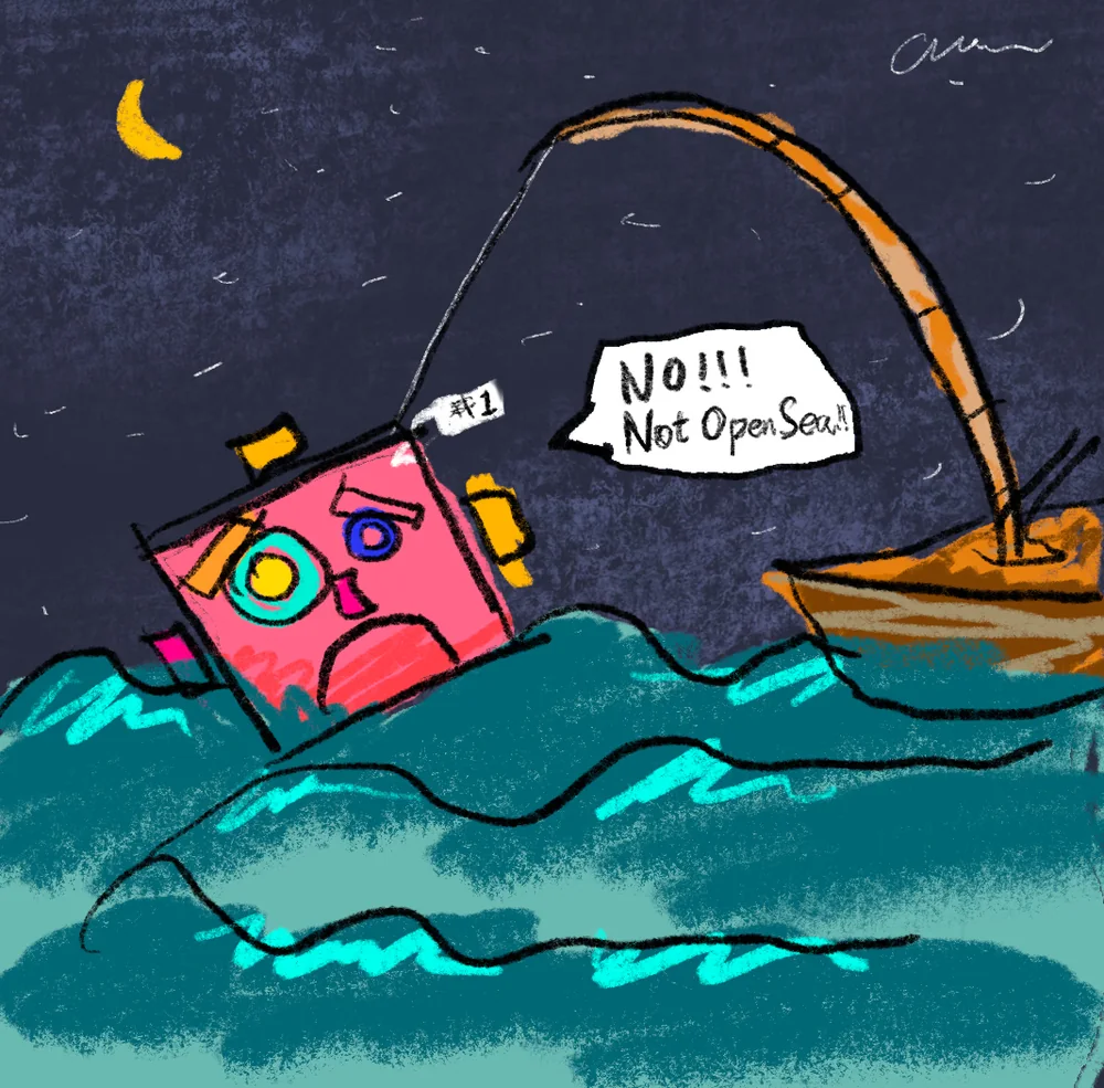 Hand-drawn Craft Ham #1 NO!!! Not OpenSea!, the fishing father