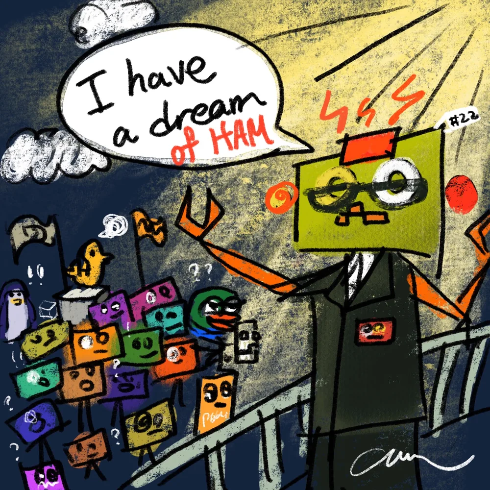 Hand-drawn Craft Ham #22 I have a dream of HAM
