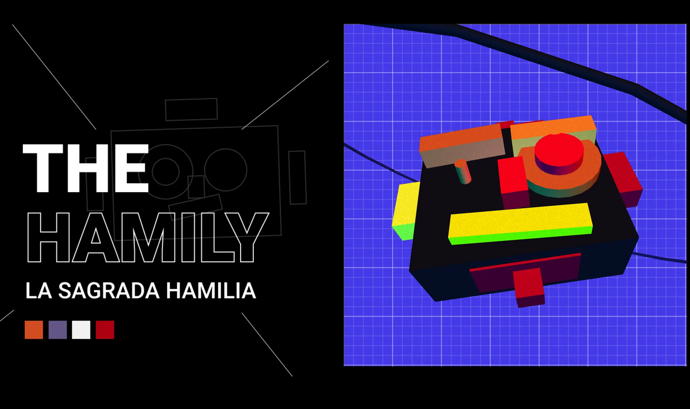 The Hamily site banner: La Sagrada Hamilia and a 3D ham