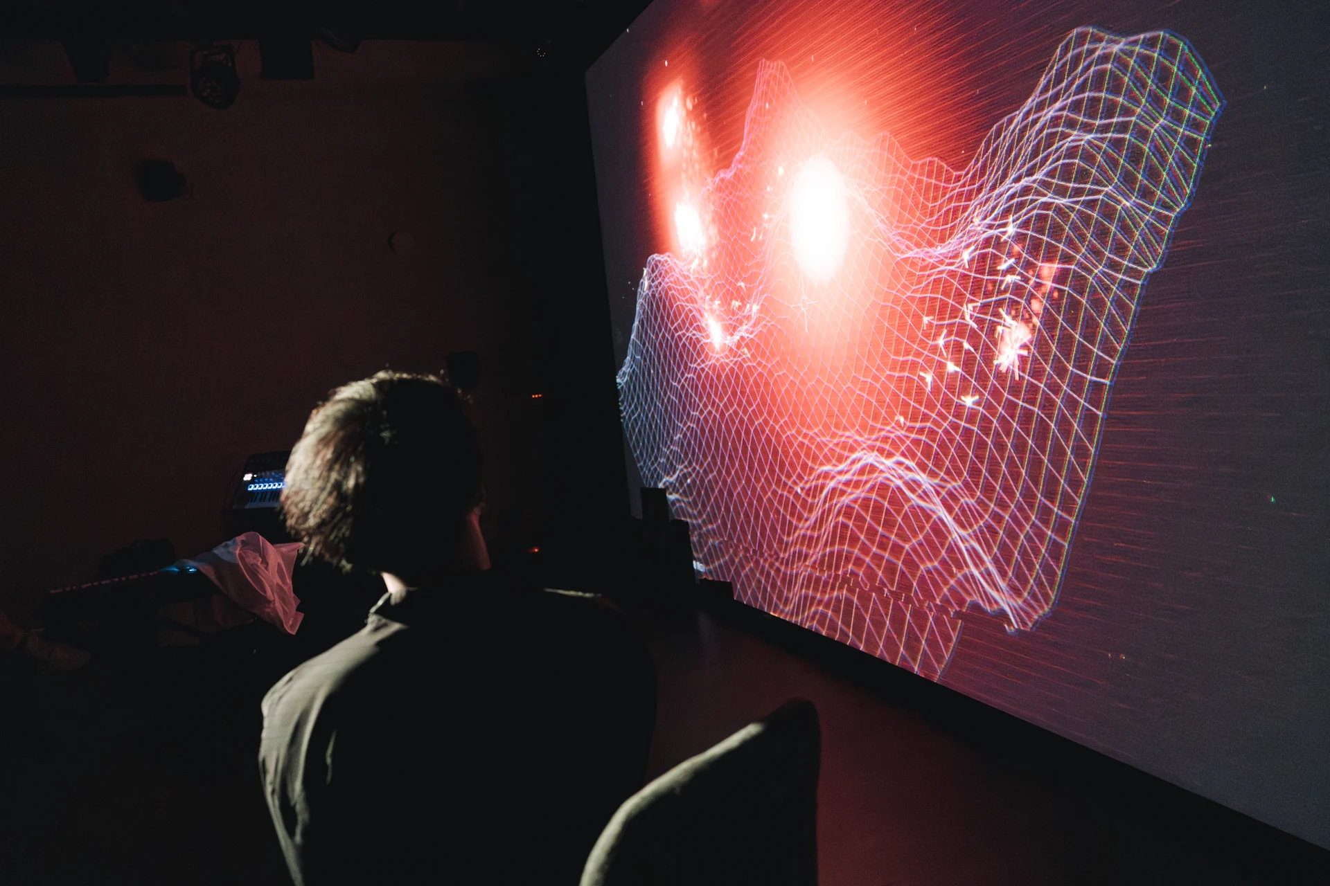 The Last Input premiere: The end: the audience in red light