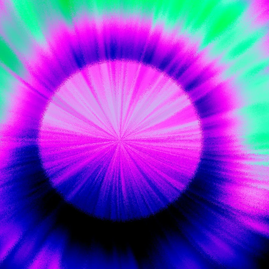 The centre computed on a graphics card in 2026: a pink disc