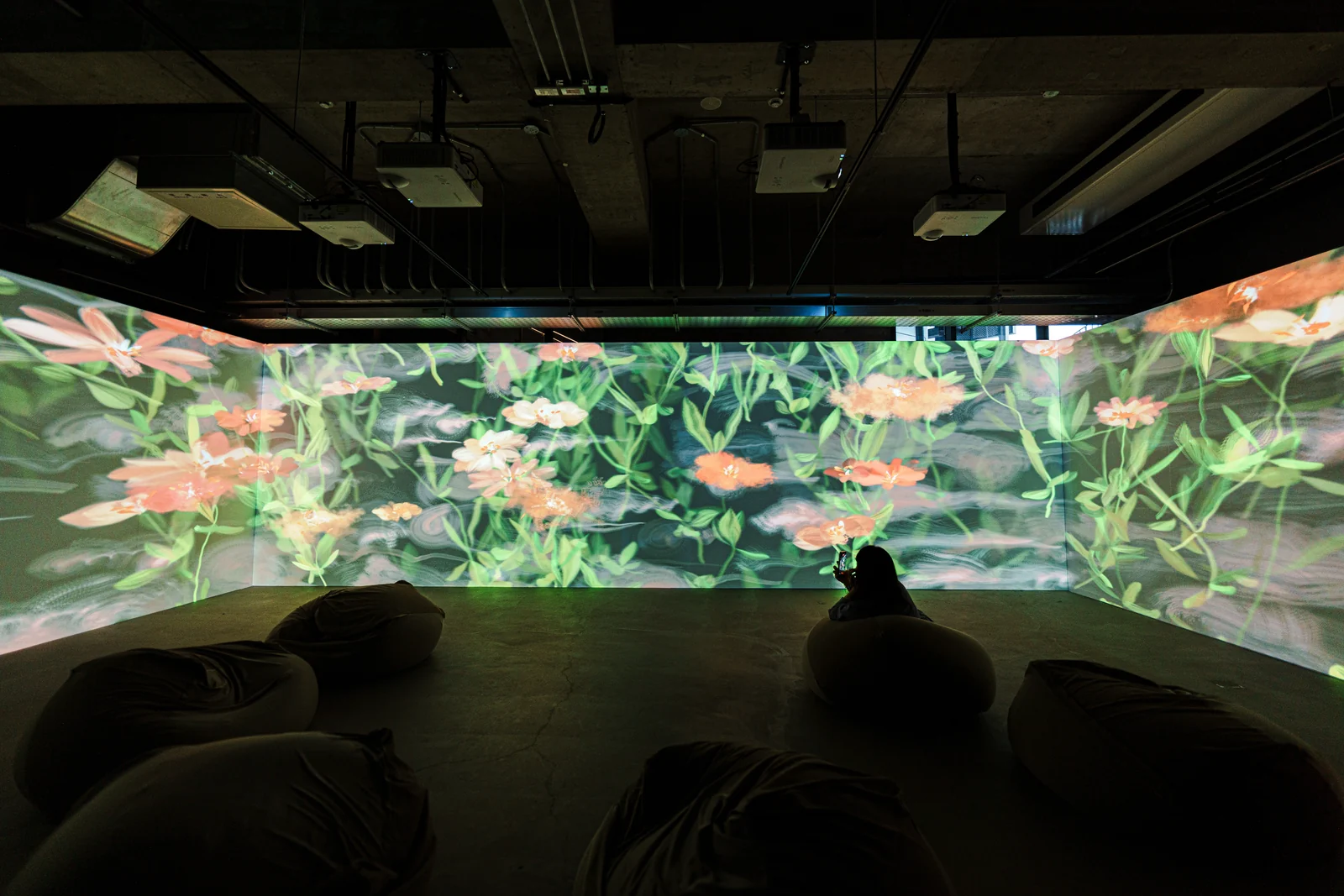 The field of flowers and the gallery ceiling